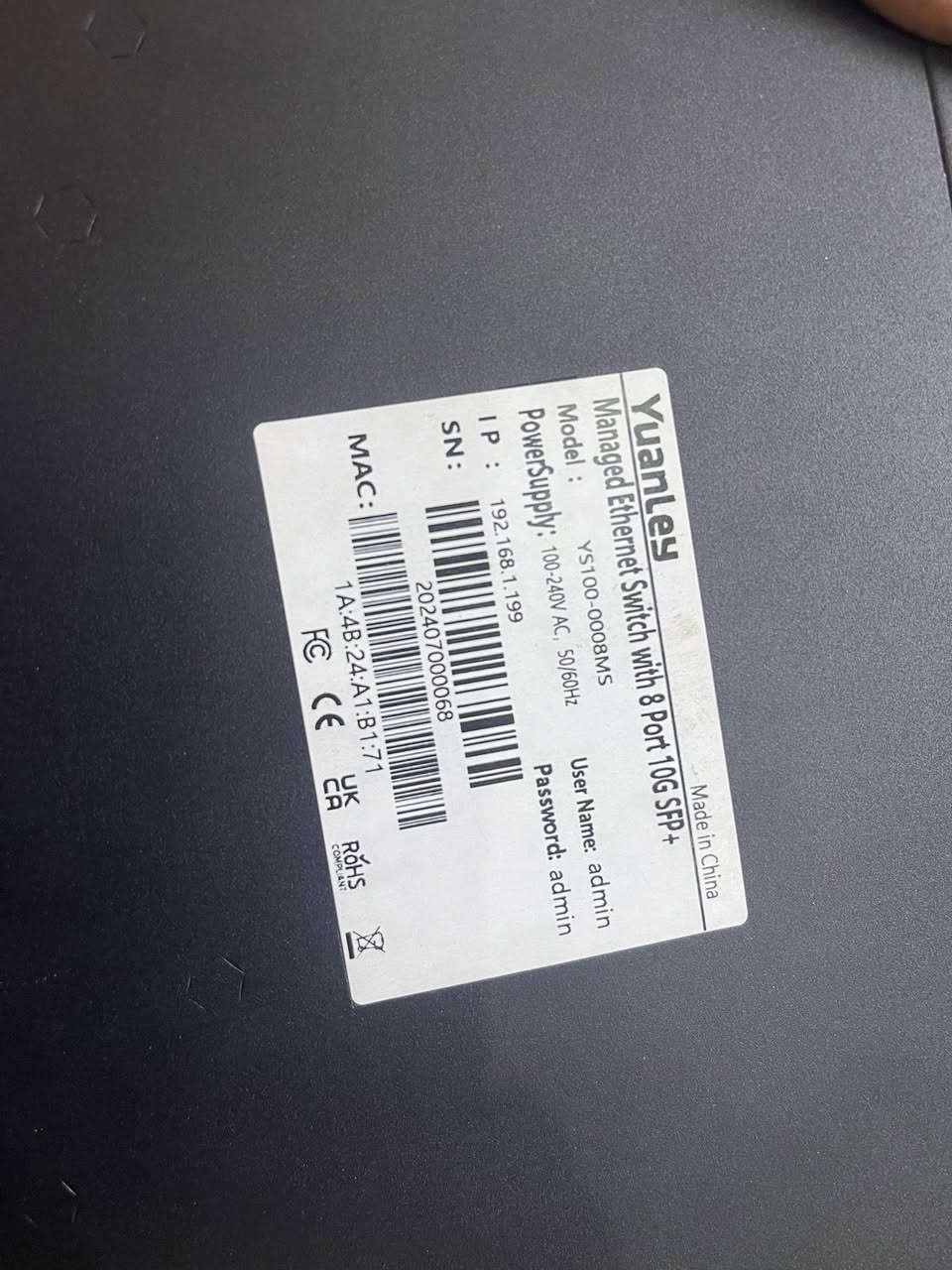 سلام عليكم 
سويج منج ينقل داتا وصوت 
منج
٨ بورتات sfp
البورت ١٠ كيكا 

١٥٠ الف


**إذا كنت صاحب هذا الإعلان وتريد حذفه لأي سبب، رجاءا أرسل رسالة إلى الدعم الفني**