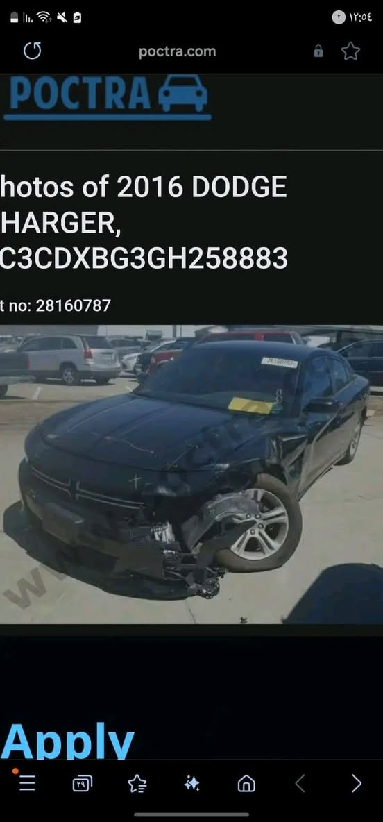 بسم الله .. جارجر 16 
تو ويل المرغوب 
حادث فقط جاملغ ايسر 
بدون ايرباك 
بدون دواخل كلشي على البلاد 
كير ومكينة ماشاءالله ولا ملعوب بيهن
 مكينة 3600 ️
ماشية 103 ميل
رفقت صورة الحادث والسونار كذلك

تايرات جديدة وباتري جديد وادامة جديدة
بيها كم مكان بارد موضح بالسونار
شاشة شادلها ب300$ اندرويد كل التطبيقات بيها
اخوان السيارة نظيفة حيل وعلى ايدي شادلها منضومه غاز انسه الصرف
مكانها بغداد 
عارضها ب180 ورقة  
رقمي ***********
