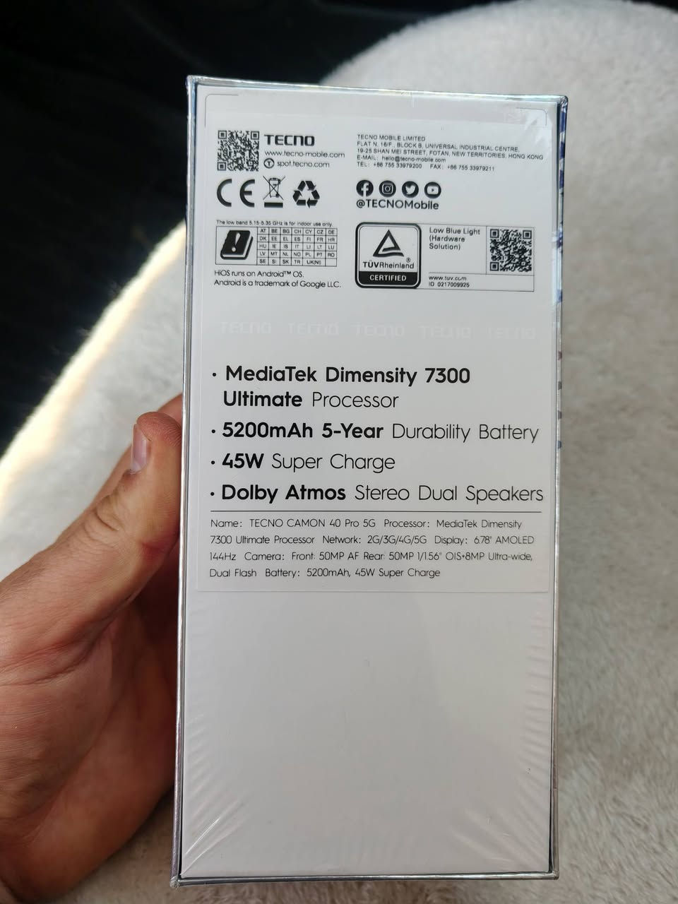 السلام عليكم… بيع نقد فقط
تكنو كامون 40 برو للبيع او مراوس
الجهاز كبس غير مفتوح
الذاكرة/256.    رام/8
السعر/325 قفل قفل سعر جدا مناسب
***********
