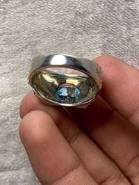 اللهم صل على محمد وآل محمد  خاتم من الفيروز النيشابوري  لبة سمائية صاف...