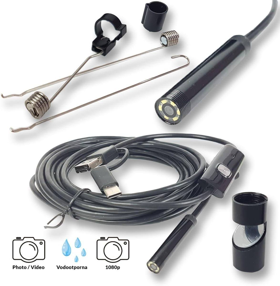 منظار يدعم 3 أنواع من المنافذ: Type-C، Micro USB، و USB للكمبيوتر.
التوافق: يعمل مع أجهزة أندرويد (التي تدعم خاصية OTG) وأجهزة الكمبيوتر.

الإضاءة: مزود بـ 6 مصابيح LED مدمجة للإضاءة في الأماكن المظلمة.

مقاومة الماء: الكاميرا مقاومة للماء (عادةً بمعيار IP67).

الدقة: دقة التصوير الشائعة لهذا الطراز هي 640x480 بكسل، أو قد تصل إلى 1600x1200 في بعض الإصدارات.


**إذا كنت صاحب هذا الإعلان وتريد حذفه لأي سبب، رجاءا أرسل رسالة إلى الدعم الفني**