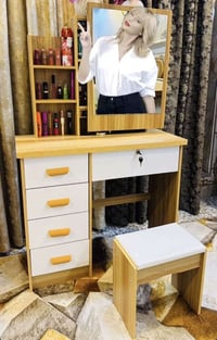 ميز تواليت مراية سلايد • ٨٠ سم • ابيض بيجي