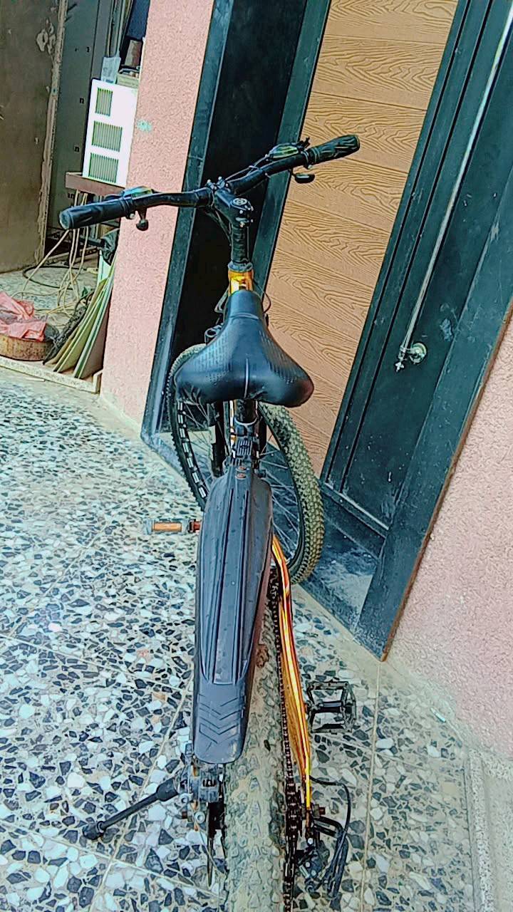 بايسكل GKBike موديل 2025 مع إطار بلون ذهبي لامع. البايسكل مستعمل بحالة ممتازة ويحتوي على ناقل حركة جيد ودواليب متينة. مناسب للرياضة أو الاستخدام اليومي في المدينة.