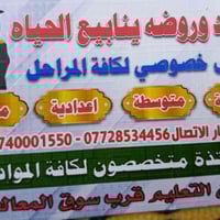 روضه ينابيع الحياه الاهليه العنوان التعلم قرب سوق المعالف  كوادر مختصه...