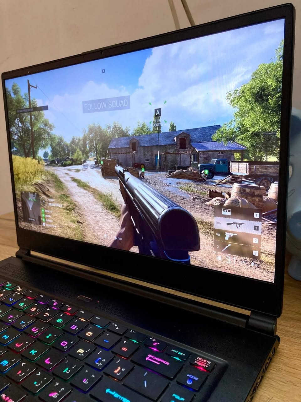 السلام عليكم 
توفرت القطعه الثانيه و الاخيره بتاريخ اليوم  ٦/١٥ 
اللابتوب الاحترافي MSI GS65 STEALTH 8RF اللون الاسود و الذهبي.
اللابتوب بنضافه جيده بدون خلل شغال تماما  
ياتي بمواصفات
شاشه حجم 15انش بمعدل تحديث 144فريم حواف نحيفه خامه LED الوان نقيه بالكامل
معالج ممتاز من انتل 
Core i7-9750H -4.50GHZ 16 CORE
فئه H للاداء الثقيل
كرت الشاشه المنفصل احترافي من 
GTX 1070-8GB 256BIT GDDR6X
حجم 8GB صافي ممتاز
رامات سعه 16GB قابل للتطوير
هارد واحد تيرا قابل للاضافه و التطوير ايضا 
صوت ستيريو محيطي
بطاريه كبيره تستمر ٤ ساعات استخدام
لابتوب الترا سلم بنحف الاصبع بوزن جدا خفيف وهذه ميزه فئه الGS 
يحوي على 3 مراوح داخليه للتبريد تبريد ممتاز 
مع الشاحن الاصلي وماوس احترافي 
كيبورد بامكانيه تخصيص لكل زر لون محدد
السعر ٥٨٥ الف فقط 
بغداد قرب البياع ويوجد توصيل ايضا 
للتواصل***********
