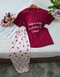 بيجامة فيونكة • قطن ناعم • فري سايز