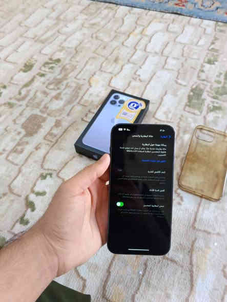 بيع مستعجل سعره 480 قفل غيره لا تصل  ايفون 13بروه ماكس جهاز نضيف مبدل بس شاشه وسط بطاريه 79شحنه كلش حلو ذاكره 256 فيس ايدي شغال كلش شغال بجهاز وياه كارتون اصلي وكيبل وكفر مكاني بصره حيانيه ***********
