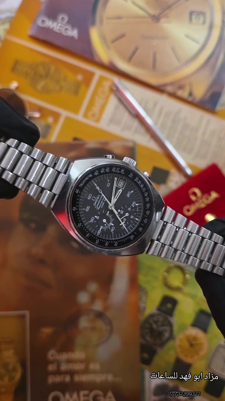 Omega

الموديل : Speedmaster Mark IV

الإنتاج تقريباً بين 1973 و 1974.

الحركة أوتوماتيكية ( Automatic).
عرض التاريخ عند الساعة 3.
 مقياس سرعة Tachymeter على الحافة.

الهيكل ستانلس ستيل.

السوار ستانلس ستيل أصلي.

القطر: حوالي 42

كاليبر 1040 من أوائل حركات الكرونوغراف الأوتوماتيكية لدى أوميغا. #اوميغا #omega


**إذا كنت صاحب هذا الإعلان وتريد حذفه لأي سبب، رجاءا أرسل رسالة إلى الدعم الفني**