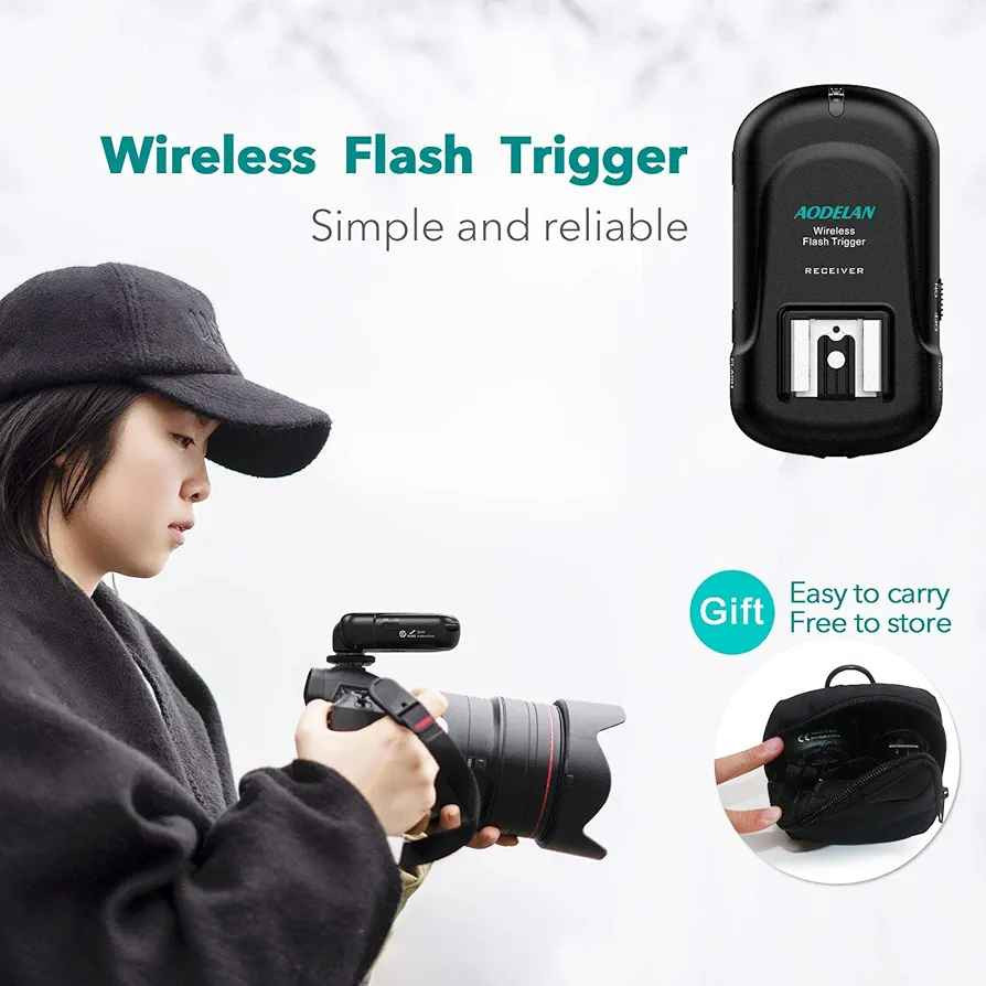 نوێیە بۆ زۆربەی کامێراکان دەبێت 
ئەوەش مواسەفاتەکانیەتی

*) 8 Channels Range to 200m - AODELAN Wireless Flash Trigger Set used 2.4 GHz Frequency, 8 channels, communication range up to 650' / 200m, max flash sync speed of up to 1/250s.

*) Working for all most Speedlite and Cameras - Compatible with all most flash Units with Universal Hot Shoe (except Sony flashes) and cameras with 3.5mm port. Such as for Canon, Nikon, Yongnuo, Godox, Panasonic, Olympus, Pentax and FUJIFILM speedlite and cameras.

*) Transmitter can rotating 90° low adjustment - The transmitter's tilting joint allows it to be mounted vertically or horizontally onto your camera's hot shoe.

*) Wired and Wireless Remote Shutter- Wired and wireless shutter release functions. An included 3.5 to 3.5mm sync cable connects the trigger to a studio flash. 

*) A 3.5mm to PC plug adapter is also included for flashes with a 1/4" mono plug socket.

*) Internal antenna and LED indicators, easy to set السليمانية, العراق


**إذا كنت صاحب هذا الإعلان وتريد حذفه لأي سبب، رجاءا أرسل رسالة إلى الدعم الفني**