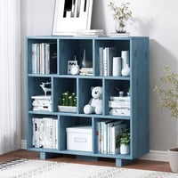 مكتبة مربعة جدارية • خشب MDF • ازرق