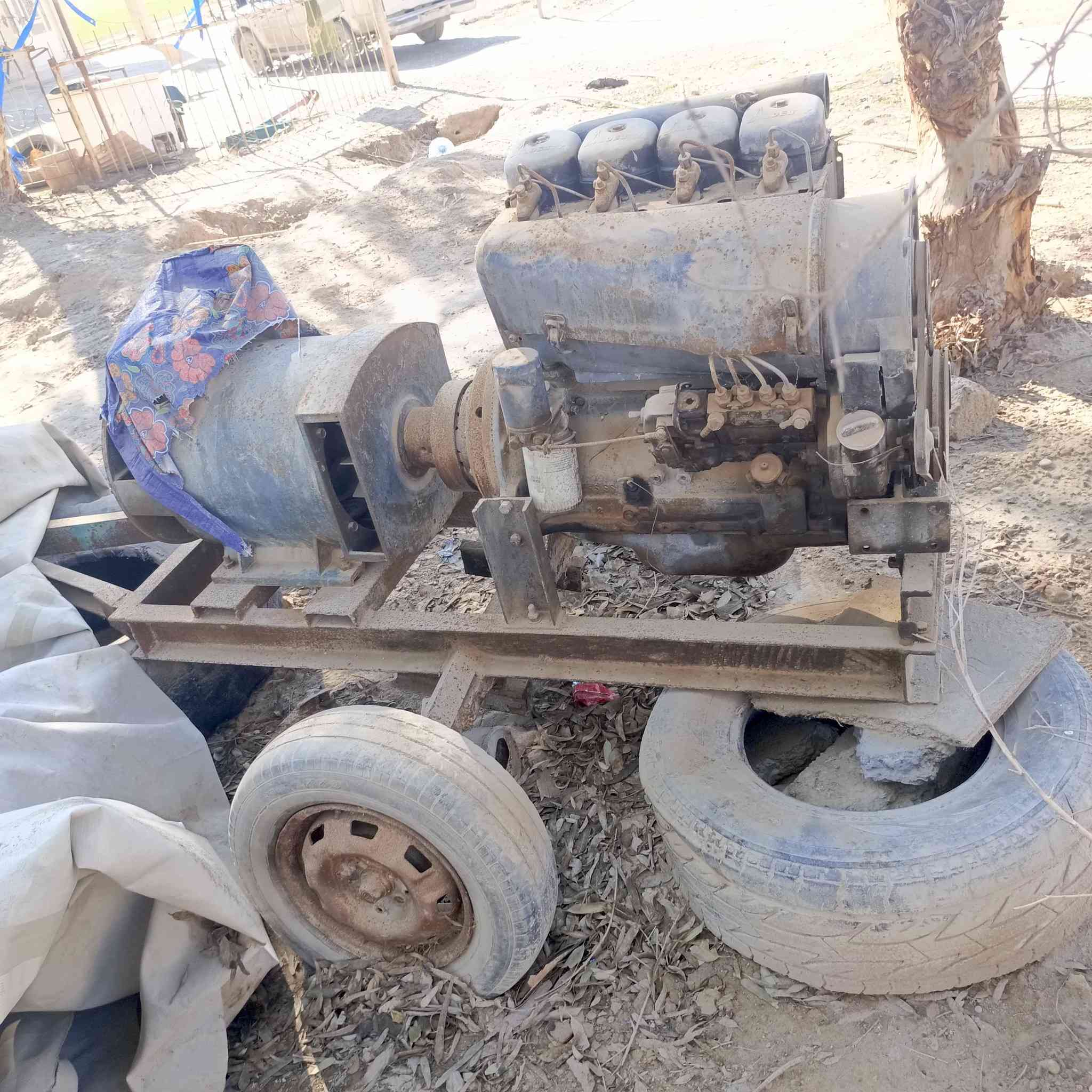 عدة تلكتر كامله  مع مولد دويس أربعة سلندر 60كي في مع كرين 3طن  شغال ***********سامراء
