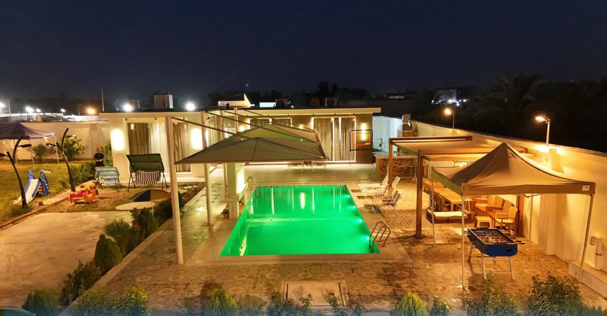 مزرعة للإيجار اليومي 🏡🌳
📍 الموقع: صلاح الدين _بلد 

✔️ أجواء هادئة ومناسبة للعوائل

✔️ مساحة واسعة وخدمات متوفرة

✔️ مثالية للراحة والونسة

📌 للحجز والاستفسار يرجى الاتصال أو المراسلة على واتساب: 

 📞 ***********

 موثق في تطبيق اجرلي لسياحة المزارع في العراق 🇮🇶
