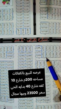 مكتب الغدير للعقار  مساحه 200م شارع ١٠ متر سعر ٢٣ ونص مع المجال  بدايه...