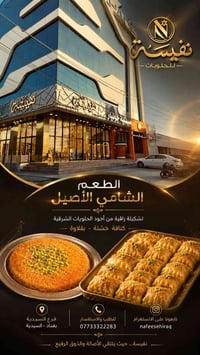 حلويات نفيسة الطعم الشامي الاصيل  متوفر لدينا جميع اصناف البقلاوة التر...