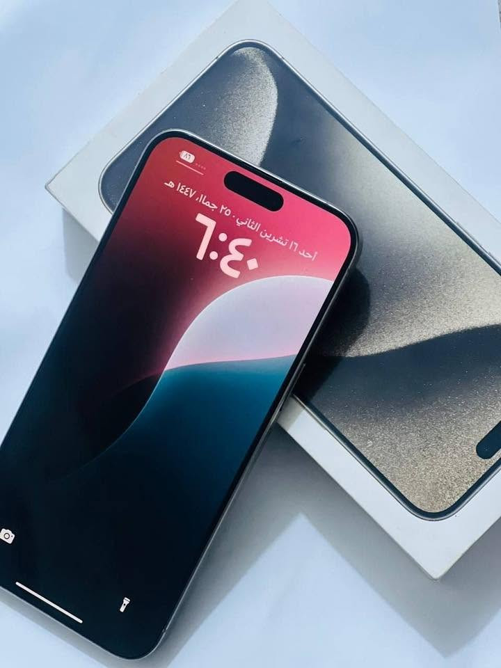 ايفون 15 Pro Max    
للون تيتانيوم  ماستر
شرق اوسط محدث اخر تحديث 
بطارية 🔋 83 قبل تحديث 84
كامل ملحقات  نموذج M   
مكاني كربلاء _طوريج
تواصل ***********
