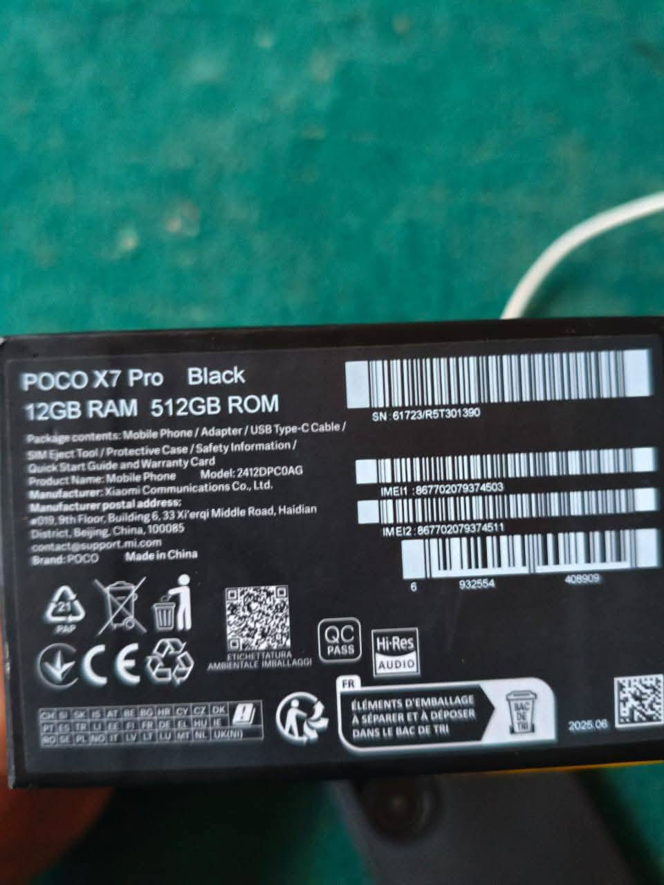 السلام عليكم
جهاز بوكو x7برو 
ذاكره 512+العشوائيه16
معالج 8400+يدعم ببجي 120فريم 
تواصل واتساب ***********
السعر 375
نجف
