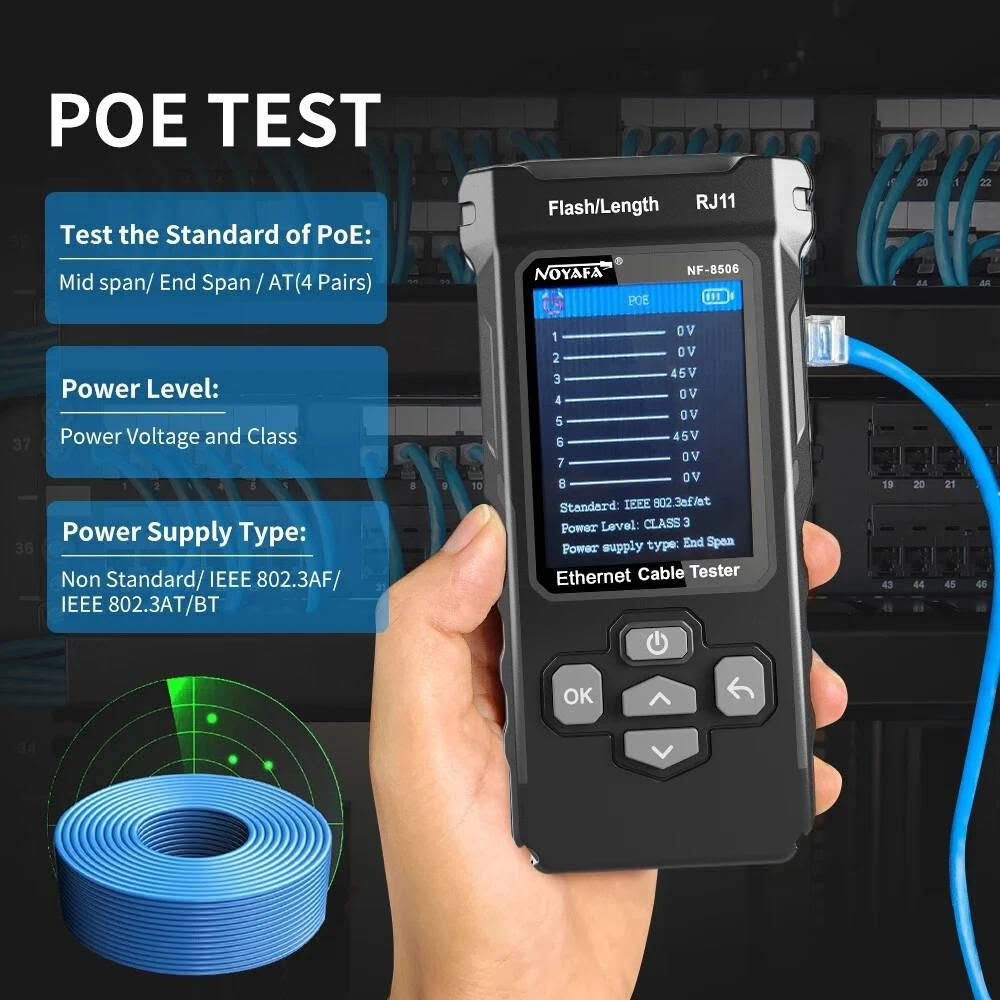 متوفر ☄️جهاز فحص كيبلات الشبكات NF-8506
✅ فحص استمرارية كيبلات الشبكة RJ45
✅ قياس طول الكيبل وكشف الأعطال
✅ فحص PoE (فولتية الشبكة)
✅ تحديد مسار الكيبل (Cable Tracing)
✅ فحص سرعة الشبكة و Ping
✅ شاشة ملونة سهلة الاستخدام
✅ يحتوي على إضاءة وميزة Port Flash لتحديد المنفذ
مناسب لفنيي الشبكات والصيانة وتركيب الكاميرات والسنترالات. 🔥


**إذا كنت صاحب هذا الإعلان وتريد حذفه لأي سبب، رجاءا أرسل رسالة إلى الدعم الفني**