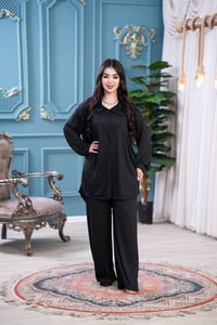 تراك نسائي • لينن سواد فاحم • مقاسات حتى 3XL