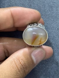 خاتم عقيق يماني • فضة 925 • مقاس 23/24