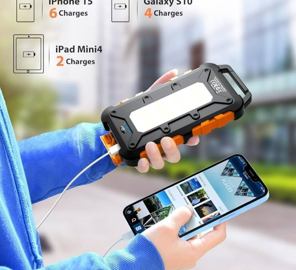 شاحن طاقة شمسي محمول (باور بانك) طراز Xtorm.
السعة: 10,000 مللي أمبير في الساعة.
الطاقة: 20 واط.
الميزات: يحتوي على منفذين USB ومنفذ USB-C، ومصباح LED مدمج.
المتانة: حاصل على شهادة IPX4 لمقاومة الماء.


**إذا كنت صاحب هذا الإعلان وتريد حذفه لأي سبب، رجاءا أرسل رسالة إلى الدعم الفني**