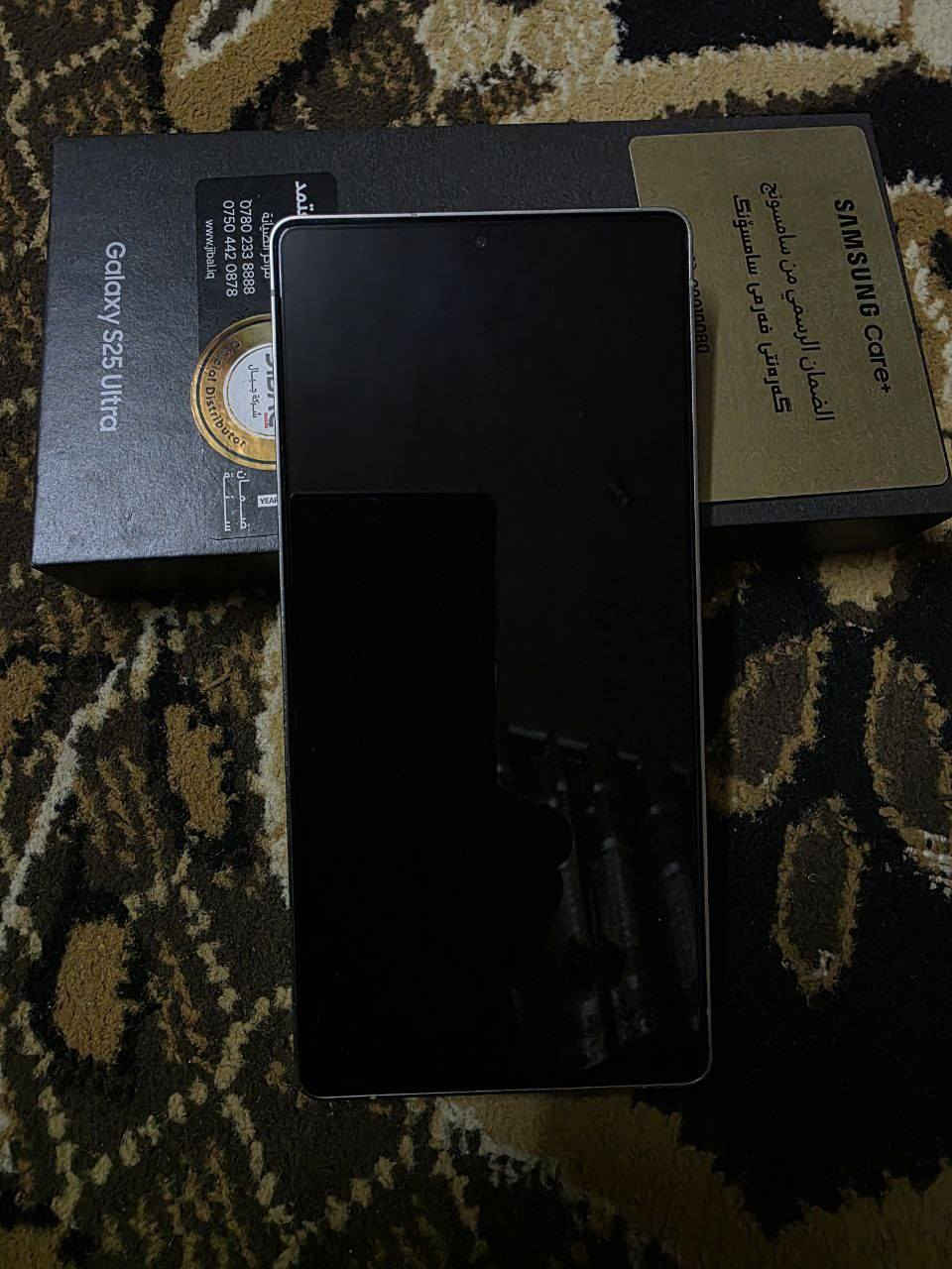 للبيع فقط
S25 الترا ضمان عين الفهد بعده وكاله
الجهاز نضيف ومكفول ع فحص ملحقات كامله باكيت وكيبل وبي ضمان
ذاكره 256  و الرام 12+12 
و السعر 1175 بي مجال بسيط
اخوان مكاني موصل حي الانتصار 
هذا رقمي *********** /***********
