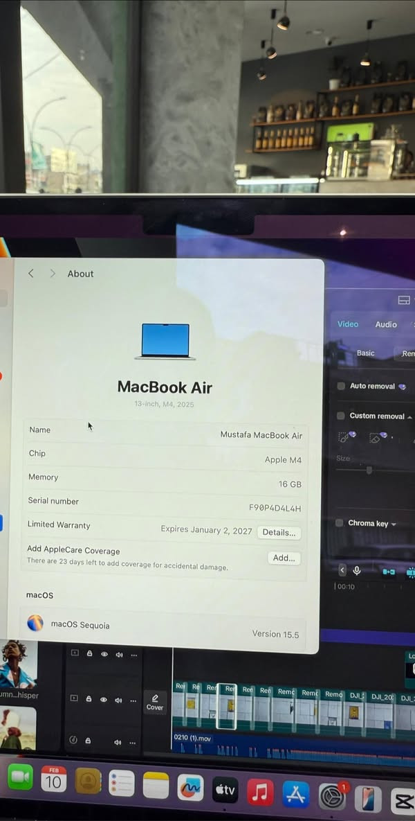 ماك بوك اير M4
ذ٢٥٦
رام ١٦
السايكل ١٤ فقط
بطارية ١٠٠٪؜
بعدها داخل الضمان
ضمان ABM
باكيتها وغراضها كاملة

للبيع ب١٢٢٥ 
مليون وميتين وخمسة وعشرين
او للمراوس مع
Macbook air m2
مع الفرق
مكاني بغداد الكرادة
***********
