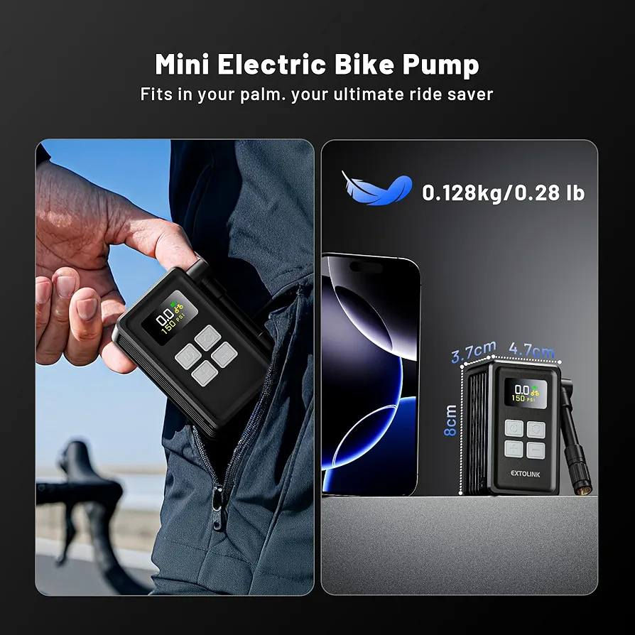 🚴‍♂️ منفاخ هواء كهربائي صغير للدراجات - EXTOLINK
السعر 25,000 دينار فقط 🔥

⚡ نفخ سريع وقوي: يصل إلى 100 PSI خلال 75 ثانية فقط
💨 تدفق هواء عالي 11L/min: مثالي للطوارئ والرحلات الرياضية
🎒 تصميم صغير وخفيف جدًا: بحجم راحة اليد وسهل الحمل أثناء التنقل
🔄 خرطوم مرن 360°: استخدام مريح من أي زاوية بسهولة
🔋 بطارية 2000mAh قابلة للشحن: تنفخ حتى 8 إطارات فارغة أو 20 إطار منخفض الضغط
🛡️ حماية ذكية متكاملة: حماية من الشحن الزائد وارتفاع الجهد لضمان الأمان
📟 شاشة رقمية دقيقة: عرض الضغط الحالي والمستهدف بشكل مباشر
🎯 إيقاف تلقائي ذكي: يتوقف عند الوصول للضغط المطلوب لحماية الإطارات
🚲 يدعم عدة استخدامات: للدراجات الهوائية وMTB والسكوترات والكرات الرياضية
🔧 يدعم صمامات Presta وSchrader مع ملحقات إضافية
📦 محتويات العبوة: منفاخ كهربائي + كيبل شحن + رؤوس متعددة + خرطوم مرن


**إذا كنت صاحب هذا الإعلان وتريد حذفه لأي سبب، رجاءا أرسل رسالة إلى الدعم الفني**