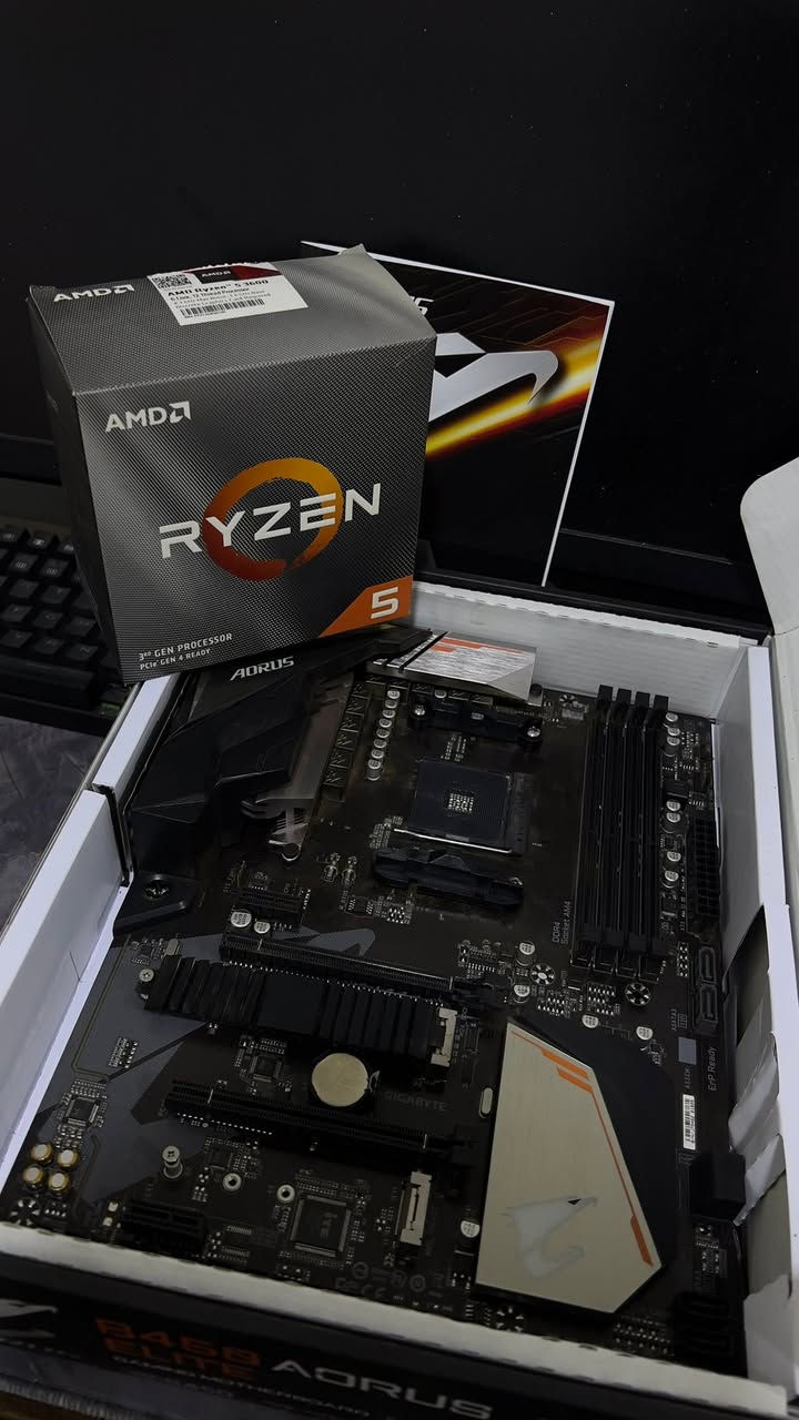 السلام عليكم بورد ومعالج للبيع
B450 Aorus Elite / 140,000

R5 3600 box / 75,000

القطع نظيفات كلش وكاملة ملحقات مكاني بصرة 
***********
