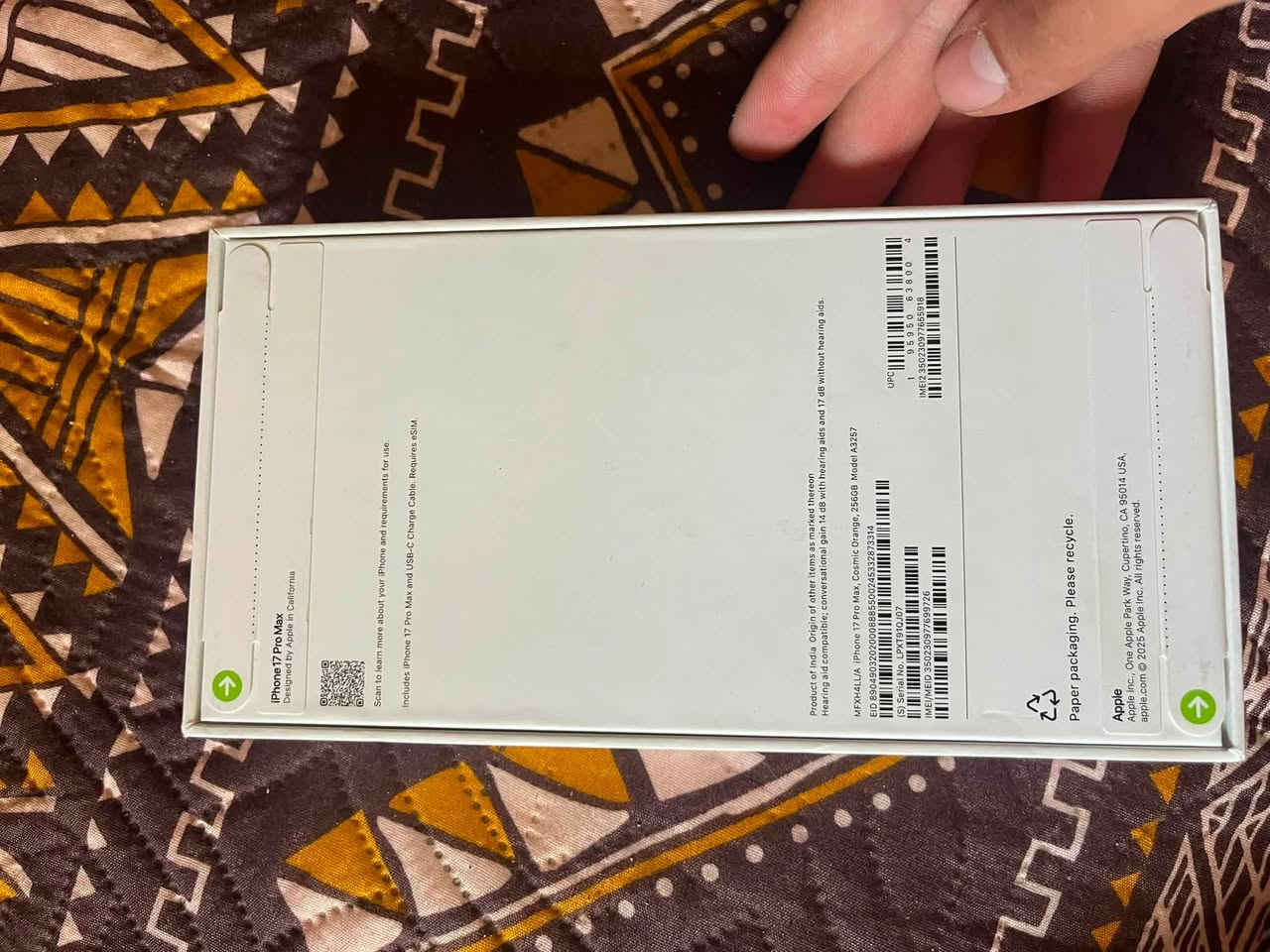 سلام عليكم
١٧برو ماكس للبيع
الجهاز ممفتوح نو اكتف 
امريكي الجهاز 
ايسم يعني شريحه الكتروني 
المكان بغداد الراشدية 
رقم هاتف :***********

📍السعر ١٧٥٠قفل
