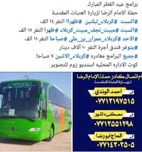 حملة الامام الرضا • زيارة العتبات • كربلاء نجف