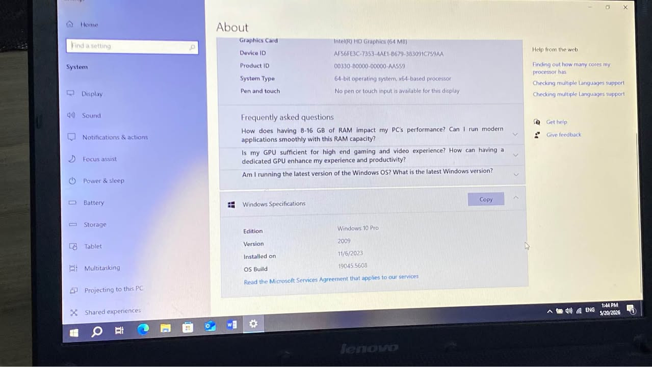 لاب توب مستعمل lenovo
مواصفات مذكوره ب صوره 
ب٣٥ الف ومجال 
عنوان هفلان أربيل, العراق


**إذا كنت صاحب هذا الإعلان وتريد حذفه لأي سبب، رجاءا أرسل رسالة إلى الدعم الفني**