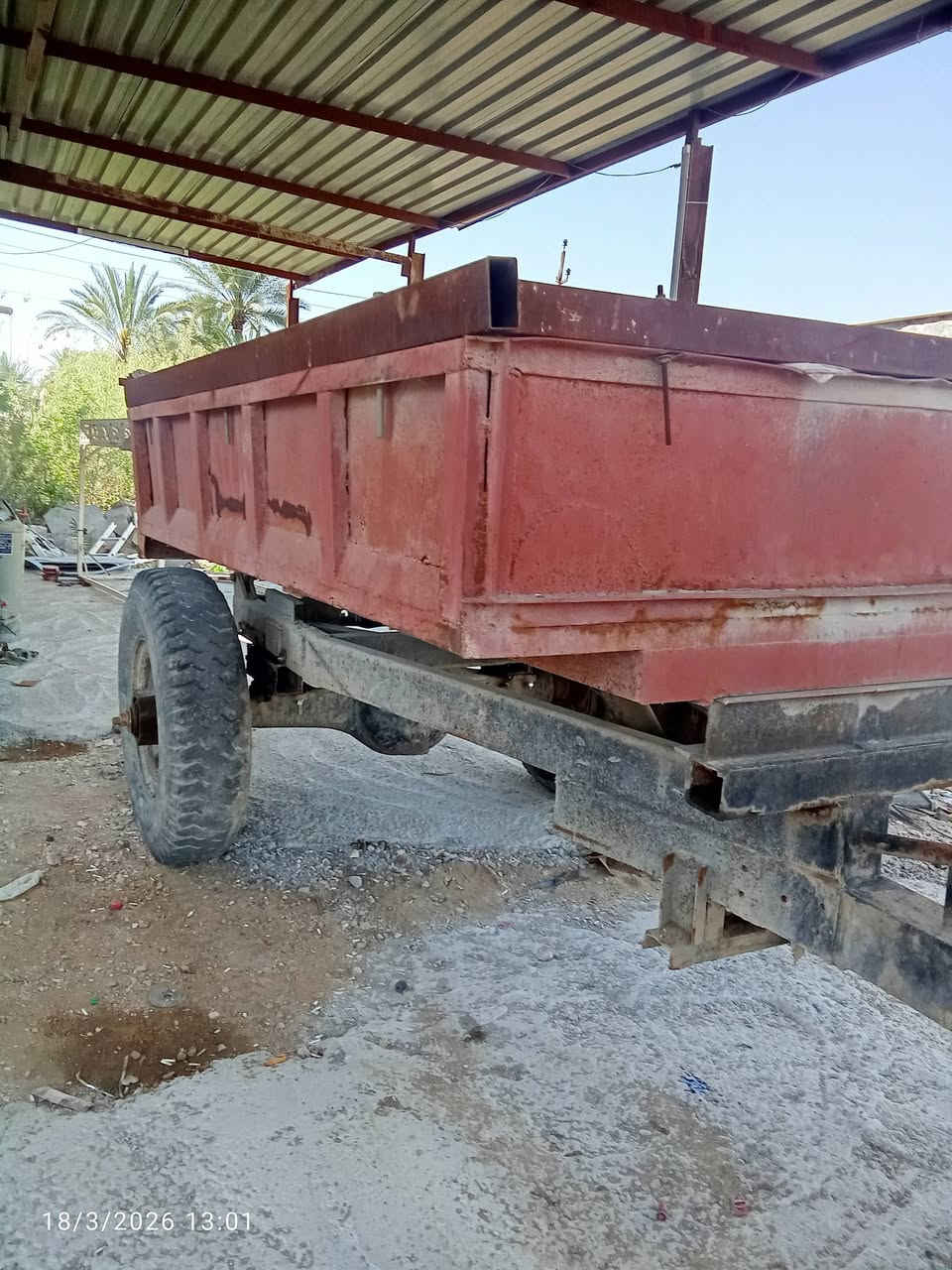 السلام عليكم عربانه حدادي للبيع تخم تاير بستم جديد مكاني نجف مشخاب السعر التصال عل  ***********
