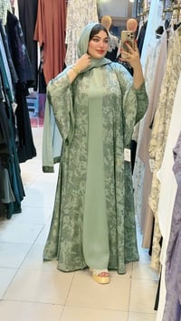 عباية دبل كلوش • قطعتين • طرحه وحزام