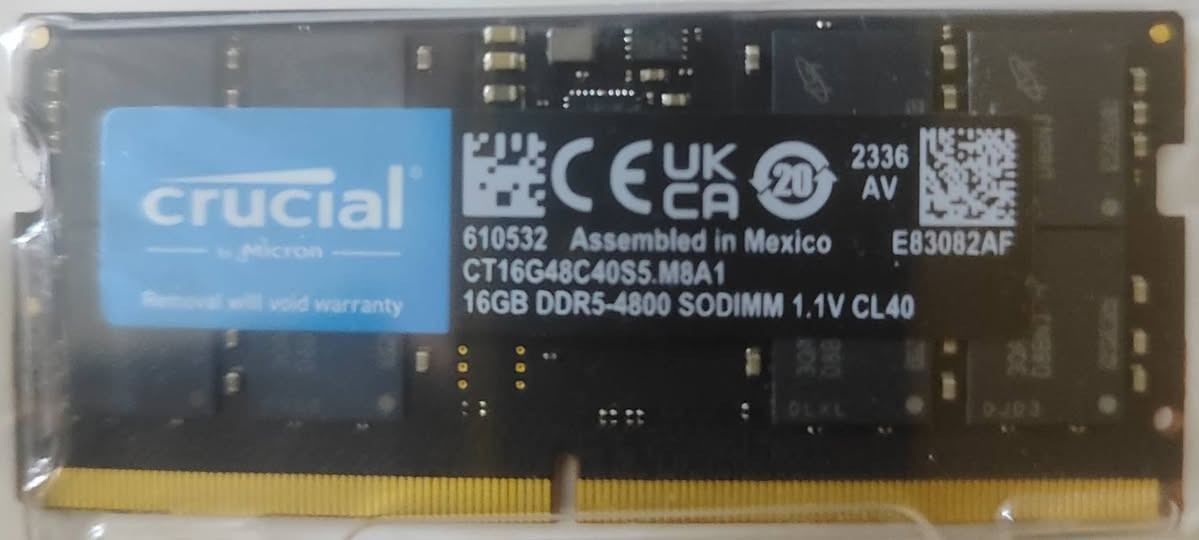 رامات لابتوب
DDR5 crucial 4800Mhz   140 الف 
16x1 DDR5 Sk hynix 5600Mhz  170 الف


**إذا كنت صاحب هذا الإعلان وتريد حذفه لأي سبب، رجاءا أرسل رسالة إلى الدعم الفني**
