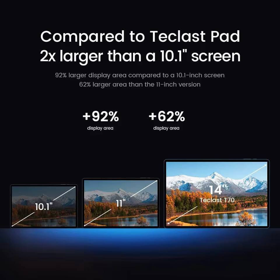 السلام عليكم  teclast t70
لمحبي التابلت الحجم الكبير لمشاهده الافلام وكرة القدم بصوره كبيره وواضحه
اكبر تابلت يجي بحجم 14 انج 2k
نظام اندرويد 
ومعالج Hellio g99 سريع للتصفح والاستخدام اليومي جيد جدا
نظام ستريو ٤ سماعات 
كامرتين خلفيه وكامرا اماميه
رام ٨ + ١٢
ذاكرة ٢٥٦
بطاريه 11000  تشحن شحن سريع ١٨ واط تايب سي 
الجهاز اخو الجديد قبل شهر اشتريته بي فقط طخه بسيطه للامانه بالشاصي وابد مماثره عليه 
ملحقات كفر ولزكه وكيبورد وماوس وسماعه وقلم وشاحنه وباكيت

السعر  ٢٦٠ بي مجال بسيط جدا مكاني بغداد 

***********
