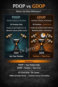 الفرق بين GDOP و PDOP  مرات الدقة تكون ممتازة… ومرات تتذبذب رغم أن الج...