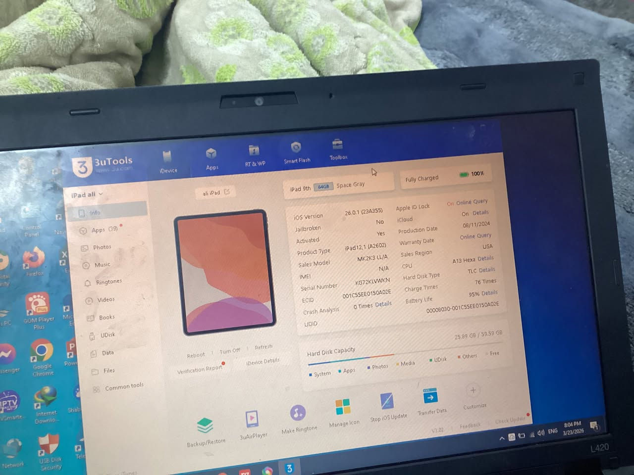 جهاز ايباد الجيل التاسع بعده بحاله لوكاله ضمانه مامنتهي بطاريه 95 ذاكره 64 سعره 275
للاتصال ***********
