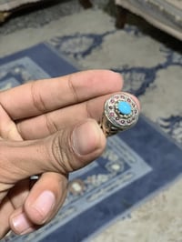 خاتم فيروز • ياقوت • صياغة يدوية