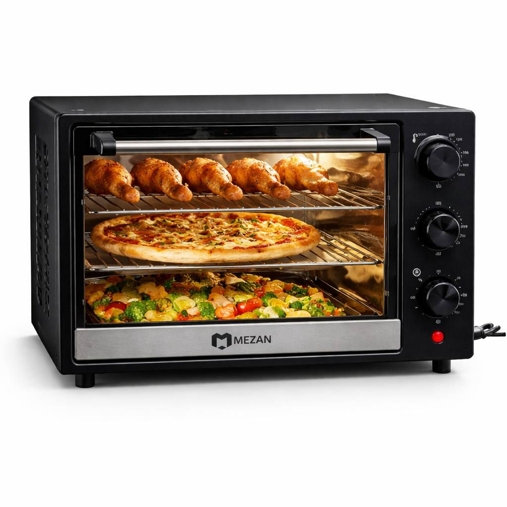 فرن كهربائي بتقنية ألمانية

يمنح أداءً احترافيًا في المطبخ مع لمسة من التقنية الألمانية

اختيارك الأمثل للخبز والتحميص والشواء بسهولة وأناقة

السعة: 48 لترًا

وظيفة الشواية والسياخ الدوارة لنتائج شواء مثالية

مؤقت 60 دقيقة مع جرس تنبيه وإيقاف تشغيل تلقائي لراحة وأمان أكبر

التحكم في درجة الحرارة للحصول على تسوية دقيقة ومتناسقة

محدد تسخين بـ 4 مراحل لتوزيع حرارة مثالي يناسب مختلف أنواع الأطعمة

يحتوي على 4 عناصر تسخين أنبوبية من الفولاذ المقاوم للصدأ لضمان كفاءة عالية وطول عمر الاستخدام، وتعمل جميعها في نفس الوقت

يحتوي على صينية خبز واحدة ورف سلكي واحد

الحجم: العرض 44سم، الارتفاع 27سم ،العمق 24سم

الطاقة: 2600 واط

الجهد: تيار متردد 220 فولت / 50 هرتز
للطلب :***********
