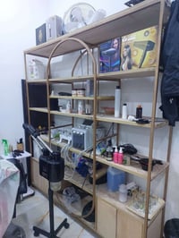 ميز حلاقة المنيوم • ٤م طول • مرايات ٣+٢