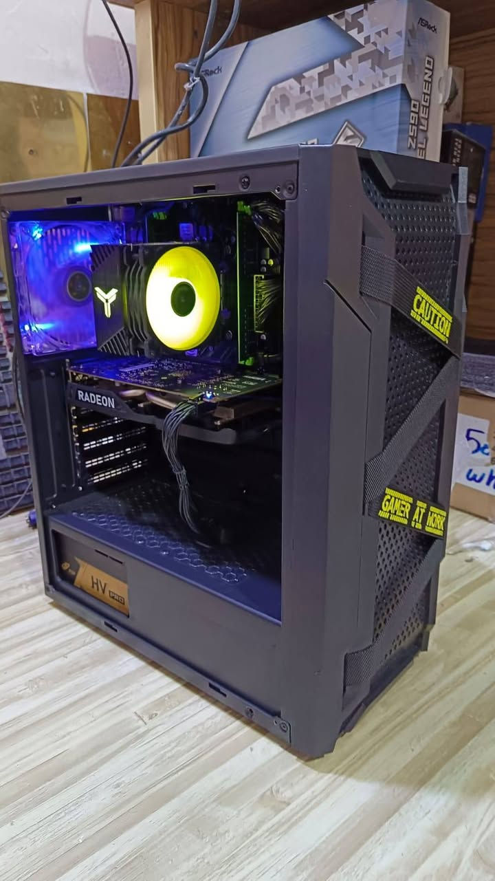 السلام عليكم. كيس للأعاب +ماوس +كيبورد+ماوس باد
Intel Xeon  E5-2620 v4 8CORE 50
بقوة معالج ci5 جيل تاسع
MB. X99 PR9 GAMING 50 DDR4 جديد
RAM 16 GB DDR4. 45 جديد
GPU RX 580 8GB GAMING  100 جديد
CAES  TITAN PRO  50 جديد
COOLER rgb  30 تبريد هوائي جديد
PSU FSP PRO  550w   50
ssd 256gb 30 جديد
الرقم الاتصال ***********
hdd 500gb 15 جديد (السعر 425وبي مجال للطيبين)
