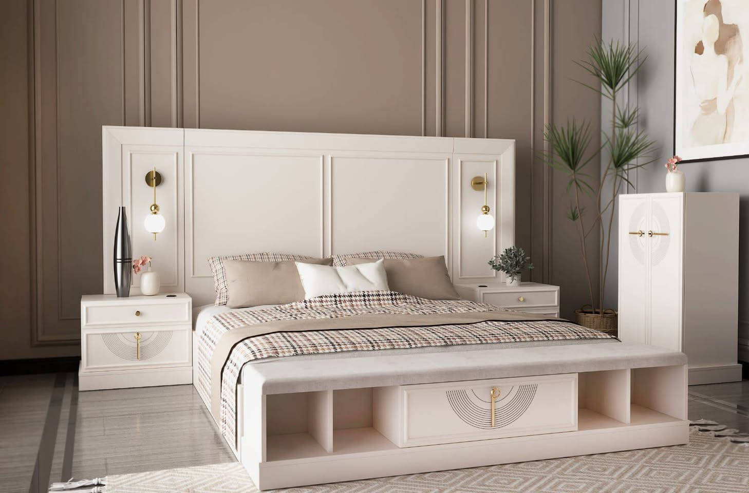 السلام عليكم 

غرفه نوم طراز تركي عشر قطع تحتوي الغرفه على 

 كنتور ثمان ابواب 
ميز مكياج 
طبله مكياج
شازلونه 
سرير 2 نفر
جوانب سرير ايمن وايسر 
كل هذا مع التوصيل والتثبيت دوشك طبي يجيك هديه بسعر كلش مناسب

للاستفسار 

***********

***********
