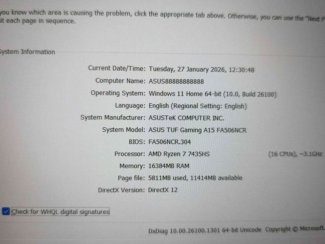 💻 ASUS TUF Gaming A15 

⚡ معالج: Intel RYZEN 7 7435HS 

⚡ كارت شاشة: NVIDIA GeForce RTX 3050 (4GB GDDR6) 

⚡ شاشة: 15.6 بوصة – FHD – 144Hz

⚡ رام: 16GB DDR5

⚡ تخزين: 512GB SSD NVMe سريع

⚡ كيبورد بإضاءة خلفية RGB

⚡ تصميم TUF العسكري المتين

📦 الجهاز معاه الكرتونة الأصلية + كل المشتملات

✅ شغال ألعاب بجرافيك عالي جدًا

✅ مثالي للبرامج الهندسية (AutoCAD – 3Ds Max – Revit – SolidWorks)

✅ ممتاز للمونتاج والتصميم والجرافيك
مستخدم شي قليل ما امبين مستخدم

الـ ASUS TUF F15 موصل, نينوى


**إذا كنت صاحب هذا الإعلان وتريد حذفه لأي سبب، رجاءا أرسل رسالة إلى الدعم الفني**