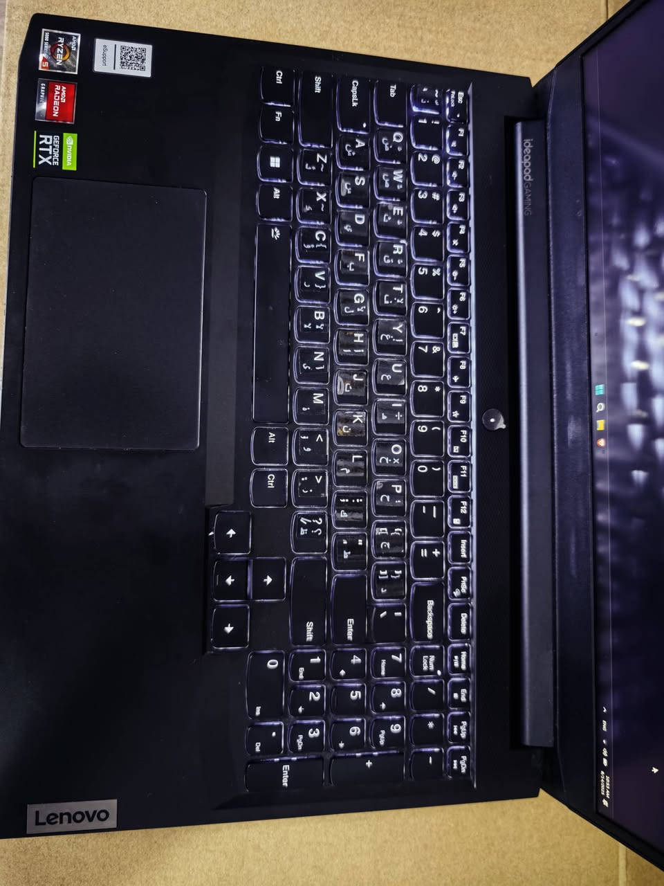 السلام عليكم
لابتوب كيمنك للبيع
lenovo ideapad gaming 3 15ach6 

قوي جدا للالعاب وللتصميم وللبرامج الهندسية

المواصفات
R5 5600H
RTX 3050 Ti 
RAM DDR4 8GB
M.2 256

الشاشة 120 هرتز حجم 15.6
الكيبورد ضوئي ومركب عليه ستكرات  عربية

حالة البطارية جيدة جدا

منصب بي ويندوز 11 اصلي مفعل
فوتوشوب 2025
اوتوكاد اخر اصدار
كل برامج مايكروسوفت

الملحقات 
الشاحنة الاصلية 
وماوس كيمنك
والكارتونة  

السعر 800 الف  
جهاز نضيف جدا و ضمان شهر

مكاني بغداد/الشعب
ويتوفر توصيل
ه/ *********** متوفر واتساب
