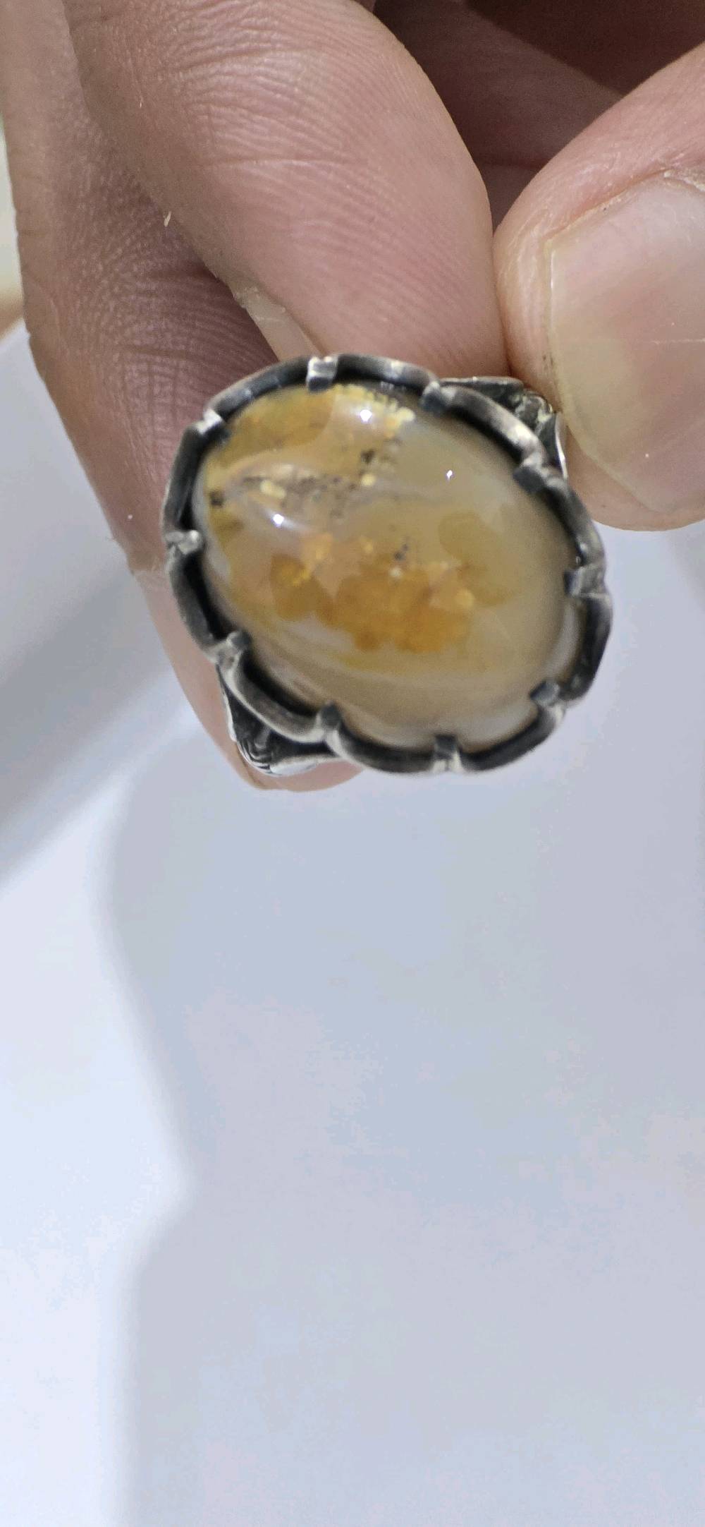 
حجر سليماني عطف خاتم فضه 925