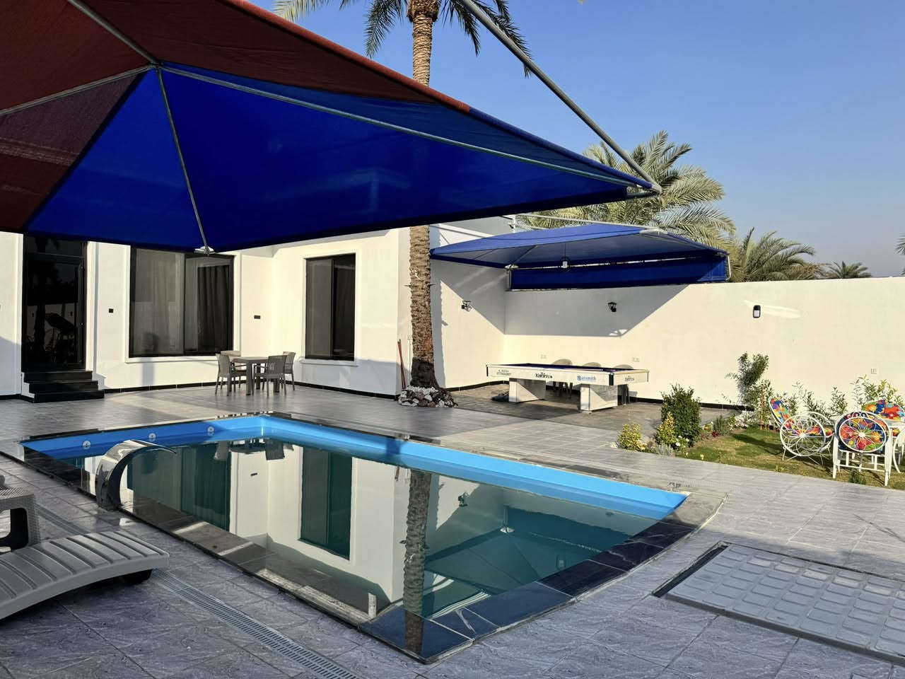 🌙✨ شاليه هلا وغلا يهنئكم بحلول عيد الفطر المبارك ✨🌙
ونعلن فتح حجوزات العيد من الآن لقضاء أجمل الأوقات مع العائلة والأصدقاء بأجواء هادئة ومميزة 🎆🏀

🏡 مميزات الشاليه:

■ غرفتين نوم مريحة + صالة واسعة
■ مطبخ متكامل + صحيات
■ مسبح للكبار 🏊‍♂️
■ مسبح خاص للأطفال 🏊‍♀️
■ ألعاب ترفيهية للصغار والكبار 🎢
■ حديقة واسعة وأجواء طبيعة 🌳
■ مكان شوي متكامل + أدوات للشواء 🍖🔥
■ جلسات خارجية جميلة ومريحة
■ كراج داخلي للسيارات 🚗
■ كهرباء متوفرة 24 ساعة ⚡
■ إنترنت مجاني مفتوح 📶

📌 شروط الحجز:

● يمنع التأجير المختلط للشباب والبنات
● يمنع إدخال الخمور ومكبرات صوت الموسيقى
● في حال كانت عائلة يتم التأكد من الهوية العائلية
● الإدارة غير مسؤولة عن أي حادث عرضي أو غرق
● يرجى المحافظة على نظافة المكان والممتلكات
● في حال عدم الالتزام بالشروط أعلاه يُلغى الحجز ولا يُسترجع المبلغ

⏰ أوقات الحجز:

🌞 الشفت الصباحي:
10:00 صباحاً — 8:00 مساءً

🌙 الشفت المسائي:
10:00 مساءً — 8:00 صباحاً

🌟 اليوم الكامل:
10:00 صباحاً — اليوم التالي 8:00 صباحاً

📞 للحجز والاستفسار:
***********
***********
📍 العنوان:
بغداد – الراشدية قرب الجزيرة السياحية

🎆 احجز الآن واستمتع بأجواء العيد في شاليه هلا وغلا
أماكن محدودة والحجز أسبقية �
