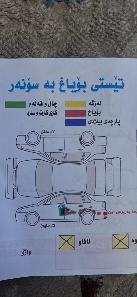 ڕینۆ سمبول ٢٠٢٠ 
گێڕوو مەکینە نەکراوەتەوە بە شەرت
٦٨ هەزار حەقیقی ڕۆشتوە
٤ تایەی لۆک تازە بۆم بەستوە
سفری ئێرەیە
تەنها ئەو دوو پەلە ساردوو کارتەی هەیە کە لە سۆنەرەکەیایە
٩١ گەلاو کەمێک مامەلە
سەنەوی بەسەرچوە
*********** السليمانية, العراق
