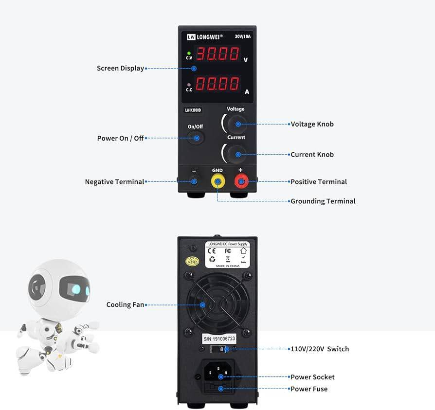 Power Supply (0-30V, 0-10A)
پاوەرسپلای بە هێزی (0-30) ڤۆلت و (0-10) امپیر
نوێ بەکارنەهاتوو 
مارکەی LONGWEI
نرخی 49 هەزار
LOGNWEI ® DC Variable Power Supply - 30V 10A Bench Power Supply with 4-Digital LED Display for DIY, Electroplating, Lab Use رانية, السليمانية


**إذا كنت صاحب هذا الإعلان وتريد حذفه لأي سبب، رجاءا أرسل رسالة إلى الدعم الفني**