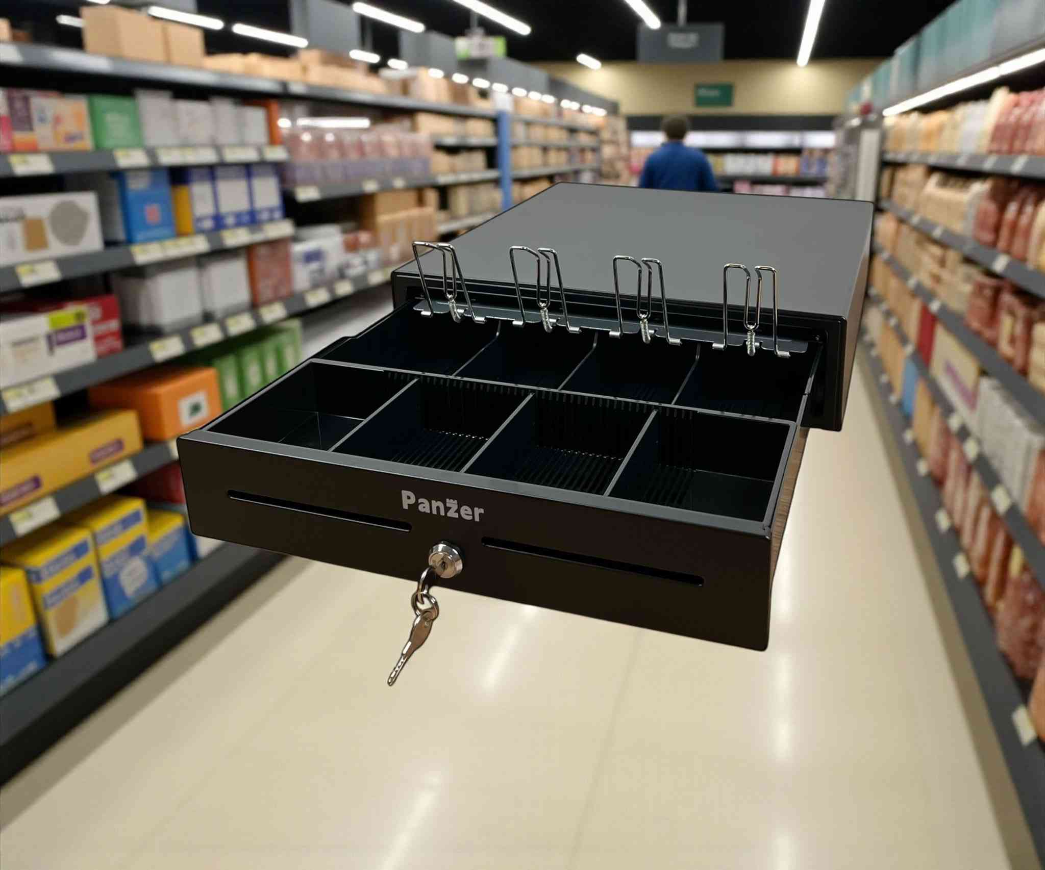 مجر كاشير 💵
مناسب لنقاط البيع في المتاجر، الصيدليات، المقاهي والمطاعم، وأكشاك البيع السريع

يدير قبضات الكاش بكفاءة: فصل الأوراق النقدية، العملات، والإيصالاتالشيكات الطويلة عبر فتحات الإيداع الأمامية دون فتح الدرج

المميزات

هيكل فولاذي متين بطلاء أسود مقاوم للخدش مع قواعد مطاطية ثابتة

قفل ثلاثي الأوضاع: فتح بالمفتاح، قفل كامل، أو وضع “تحت تحكّم النظام” للفتح الآلي من الطابعةنظام الـPOS

اتصال RJ11 (6 سنون) لربط الدرج بطابعة الفواتيرالـPOS للفتح بنبضة كهربائية

تنظيم داخلي عملي

4 خانات للأوراق النقدية مع مشابك معدنية نابضية ثابتة

للحجز وتساب ***********✅✅✅✅
