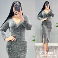 فستان أنيق • قماش سلفر • فري سايز